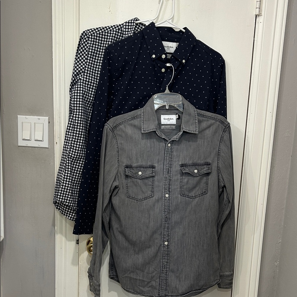 Goodfellow & Co Button-Up Shirts 3 preowned great condition size small.  See pic